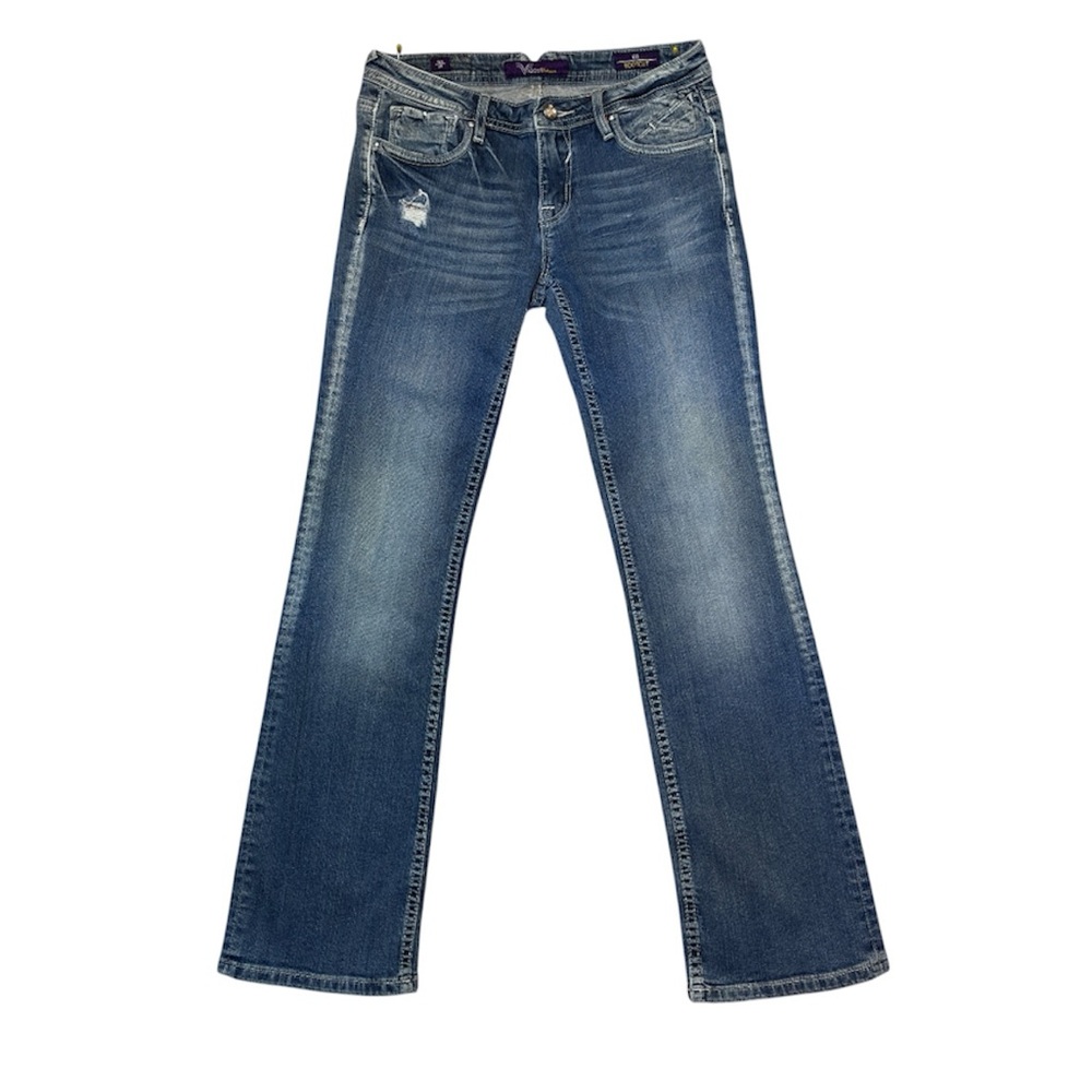 Vigoss Women's Denim Boot Cut Jeans with Studded Pockets Size 28 5/6 Inseam 30